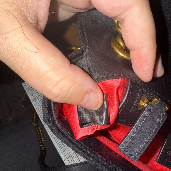 Gucci GG Velvet Marmont Matelasse Small Shoulder cross body Bag Black - Picture 15 of 16